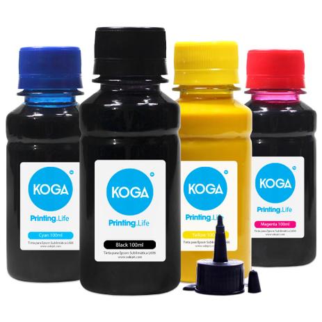 Kit 4 Tintas para Epson Bulk Ink Sublimática L606 CMYK 100ml Koga Menor preço em Kit 4 Tintas para Epson Bulk Ink Sublimática L606 CMYK 100ml Koga