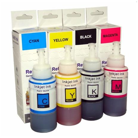 Kit 4 Tintas para Impressora Epson Bulk Ink L200 L355 CMYK 70ml Premium Menor preço em Kit 4 Tintas para Impressora Epson Bulk Ink L200 L355 CMYK 70ml Premium