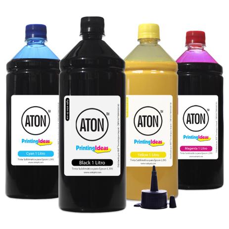 Kit 4 Tintas para Impressora Epson Sublimática L395 CMYK 1 Litro Aton Menor preço em Kit 4 Tintas para Impressora Epson Sublimática L395 CMYK 1 Litro Aton