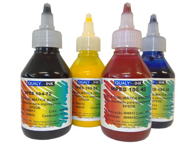 Kit 4 Tintas Sublimáticas Para Epson EcoTank CMYK 100ml Qualy Ink Menor preço em Kit 4 Tintas Sublimáticas Para Epson EcoTank CMYK 100ml Qualy Ink