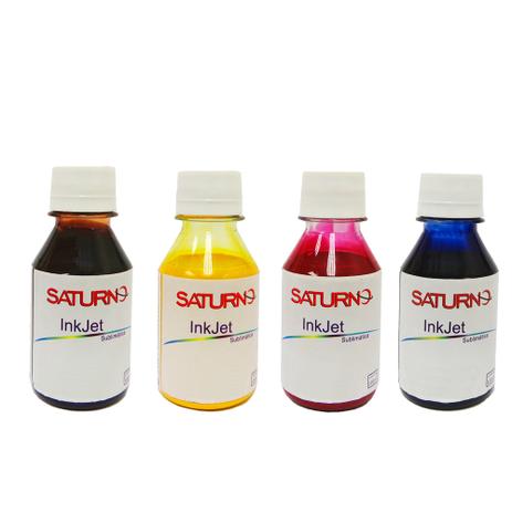 Kit 4 Tintas Sublimáticas Saturno para Epson L365 CYMK 100ml - Saturno tintas Menor preço em Kit 4 Tintas Sublimáticas Saturno para Epson L365 CYMK 100ml - Saturno tintas