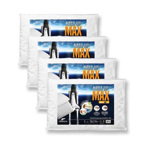 Kit 4 Travesseiro Nasa Alto UP Max - Altura 14cm - Fibrasca é boa?