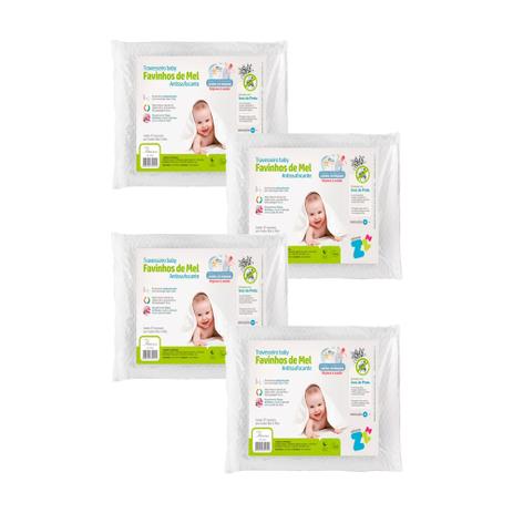 Kit 4 Travesseiros Baby Favinhos de Mel Antissufocante Lavável Fibrasca Z4941 Menor preço em Kit 4 Travesseiros Baby Favinhos de Mel Antissufocante Lavável Fibrasca Z4941