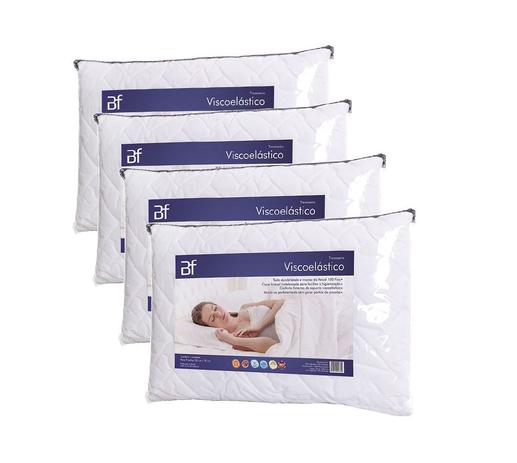 Kit 4 Travesseiros Espuma Da Nasa + Capa Percal 180 Fios com Zíper - Bf colchões Menor preço em Kit 4 Travesseiros Espuma Da Nasa + Capa Percal 180 Fios com Zíper - Bf colchões