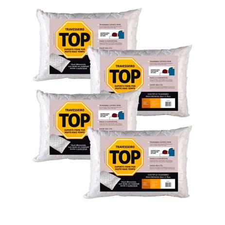 Kit 4 Travesseiros Fibrasca Poliuretano de Dormir TOP Suporte Firme 4294 Menor preço em Kit 4 Travesseiros Fibrasca Poliuretano de Dormir TOP Suporte Firme 4294