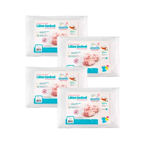 Kit 4 Travesseiros Látex Baby Antissufocante - Fibrasca Z4891 Menor preço em Kit 4 Travesseiros Látex Baby Antissufocante - Fibrasca Z4891