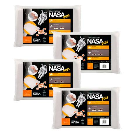 Kit 4 Travesseiros Nasa Plus Viscoelástico Fibrasca Baixo Antiácaro para Dormir W4804 Menor preço em Kit 4 Travesseiros Nasa Plus Viscoelástico Fibrasca Baixo Antiácaro para Dormir W4804