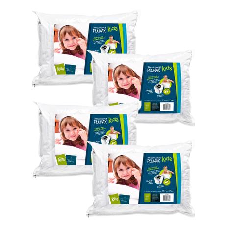 Kit 4 Travesseiros Percal Plumax Kids com Zíper Z4325 Fibrasca Menor preço em Kit 4 Travesseiros Percal Plumax Kids com Zíper Z4325 Fibrasca