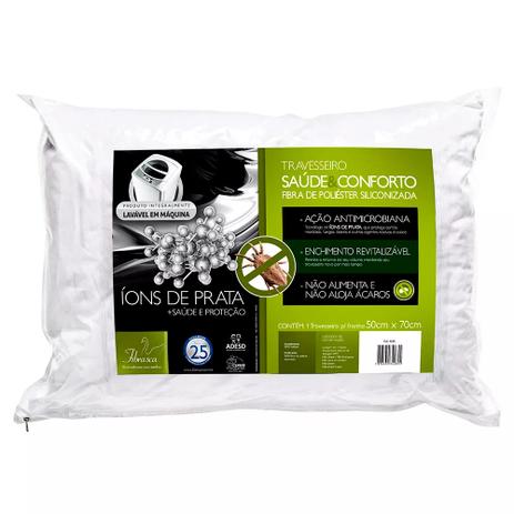 Kit 4 Travesseiros Saúde e Conforto Íons de Prata de Poliéster Lavável Fibrasca 4285 Menor preço em Kit 4 Travesseiros Saúde e Conforto Íons de Prata de Poliéster Lavável Fibrasca 4285