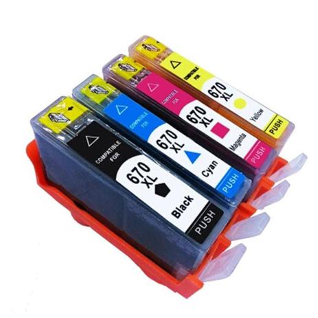 Kit 4 un Cartucho Compatível HP 670xlB C Y M 4625 4615 5525 21ml - Bestchoice Menor preço em Kit 4 un Cartucho Compatível HP 670xlB C Y M 4625 4615 5525 21ml - Bestchoice
