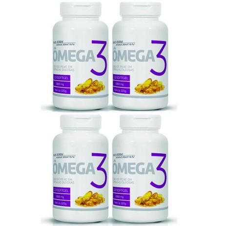 Kit 4 Un Ômega 3 120 Caps Nutri American Menor preço em Kit 4 Un Ômega 3 120 Caps Nutri American