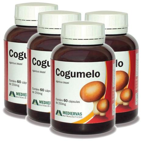 Kit 4 Und Cogumelo Agaricus Blazei 60 caps 250mg - Mediervas Menor preço em Kit 4 Und Cogumelo Agaricus Blazei 60 caps 250mg - Mediervas