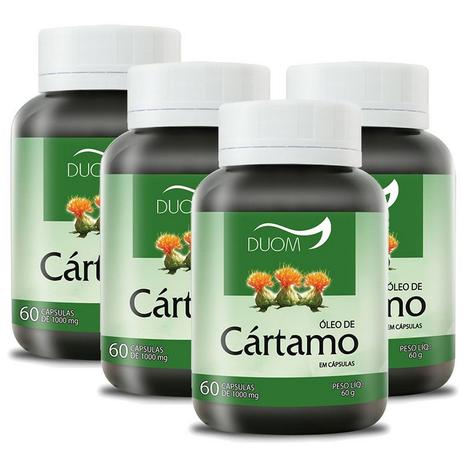 Kit 4 Und Óleo de Cártamo c/ Vit E 60cps 1000mg - Duom Menor preço em Kit 4 Und Óleo de Cártamo c/ Vit E 60cps 1000mg - Duom
