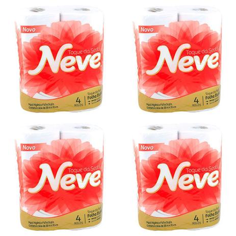Kit 4 Und Papel Higiênico Neve Folha Dupla Toque De Seda 4 Und é boa?