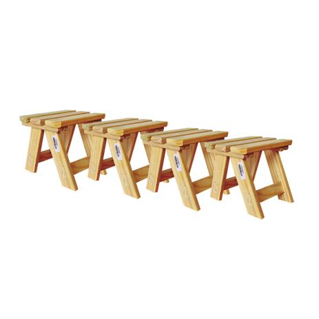 Kit 4 Unidades Bancos de 25cm em Madeira Para Jardim - Escada segurança Menor preço em Kit 4 Unidades Bancos de 25cm em Madeira Para Jardim - Escada segurança