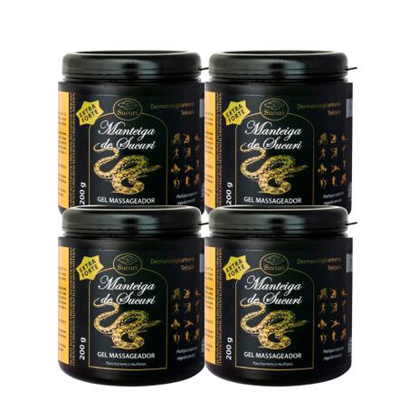 Kit 4 Unidades Gel Massageador Manteiga de Sucuri 200g - Uberpharma Menor preço em Kit 4 Unidades Gel Massageador Manteiga de Sucuri 200g - Uberpharma