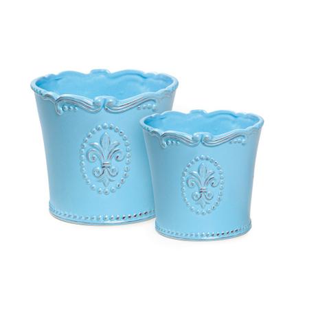 Kit 4 Vasos Ceramica Decorativo Azul - Cromus Menor preço em Kit 4 Vasos Ceramica Decorativo Azul - Cromus