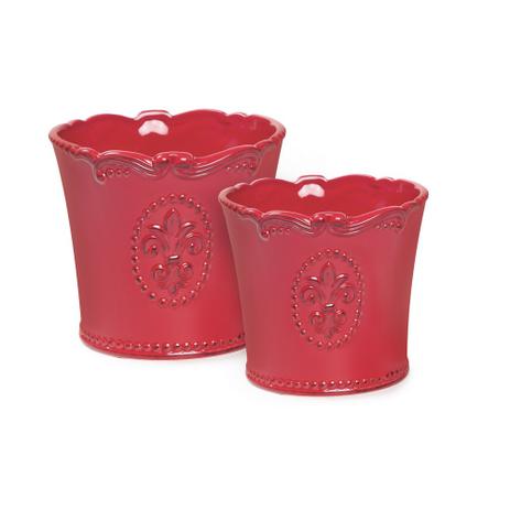 Kit 4 Vasos Ceramica Decorativo Vermelho - Cromus Menor preço em Kit 4 Vasos Ceramica Decorativo Vermelho - Cromus