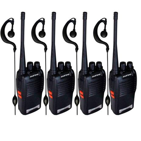 Kit 4 Walkie-talkie Baofeng Radio Comunicador Alto Alcance Menor preço em Kit 4 Walkie-talkie Baofeng Radio Comunicador Alto Alcance