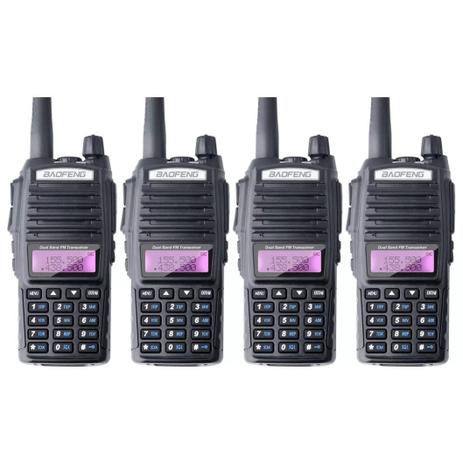 Kit 4 Walkie-talkie Uv-82 Rádio Comunicador Ptt - Baofeng Menor preço em Kit 4 Walkie-talkie Uv-82 Rádio Comunicador Ptt - Baofeng