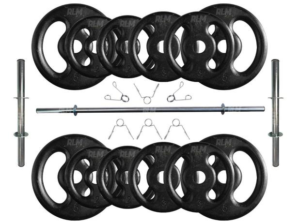 Kit 40 Kg de Anilhas Ferro Fundido + Barras de Supino e Halteres - Rlm store é boa?