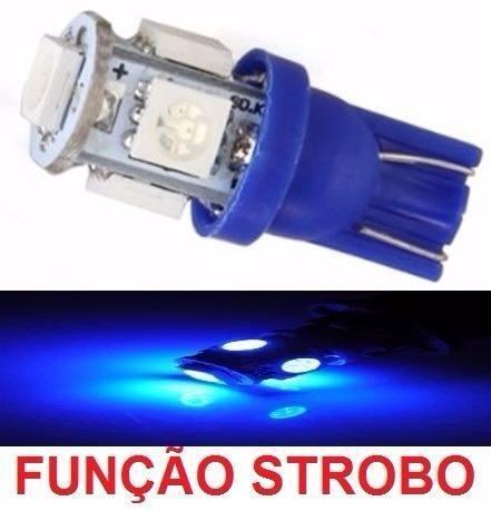Kit 40 Lampada T10 Strobo 5 Led Azul 12v - Mfl Menor preço em Kit 40 Lampada T10 Strobo 5 Led Azul 12v - Mfl