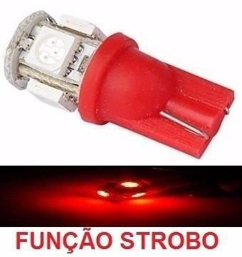 Kit 40 Lampada T10 Strobo 5 Led Vermelha 12v - Mfl Menor preço em Kit 40 Lampada T10 Strobo 5 Led Vermelha 12v - Mfl