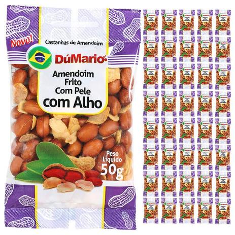 Kit 40 Pacotes Amendoim com Alho Frito com Casca Salgado 50 gramas - Amendoim dumario Menor preço em Kit 40 Pacotes Amendoim com Alho Frito com Casca Salgado 50 gramas - Amendoim dumario