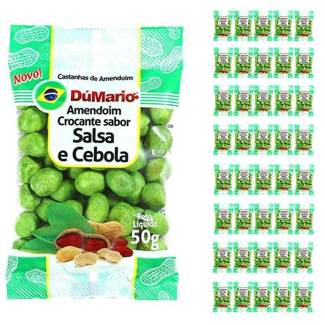 Kit 40 Pacotes Amendoim Crocante Sabor Cebola Salsa 50 gramas - Amendoim dumario Menor preço em Kit 40 Pacotes Amendoim Crocante Sabor Cebola Salsa 50 gramas - Amendoim dumario