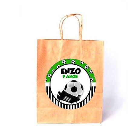 Kit 40 Sacola De Papel Branca Personalizada Futebol - Aluá festas Menor preço em Kit 40 Sacola De Papel Branca Personalizada Futebol - Aluá festas