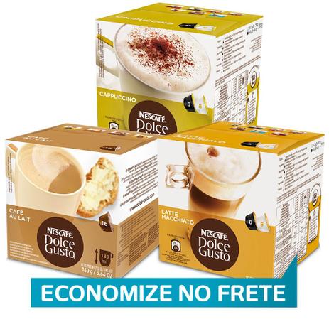 Kit 48 Cápsulas Nescafé Dolce Gusto Cappuccinos e Latte - Nestlé Menor preço em Kit 48 Cápsulas Nescafé Dolce Gusto Cappuccinos e Latte - Nestlé