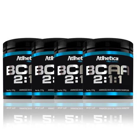 Kit 4x Bcaa 2:1:1 Pro Series - 210G - Atlhetica Menor preço em Kit 4x Bcaa 2:1:1 Pro Series - 210G - Atlhetica