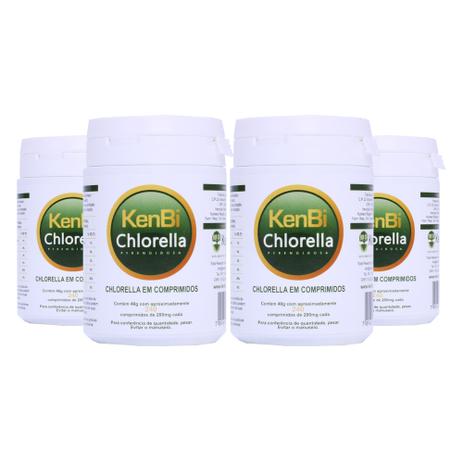 Kit 4x Chlorella Kenbi 100 Pura 240 Comprimidos Menor preço em Kit 4x Chlorella Kenbi 100 Pura 240 Comprimidos
