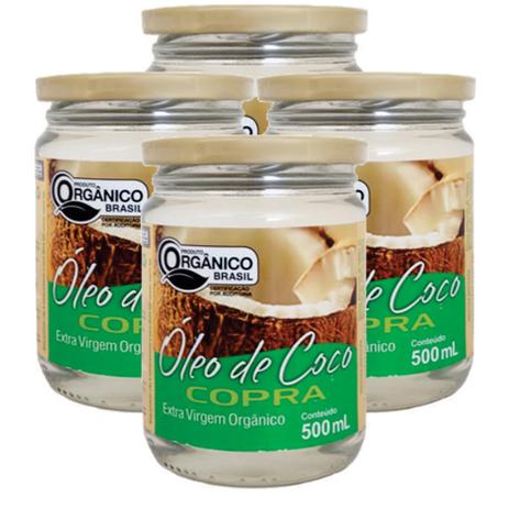 Menor preço em Kit 4x Óleo de Coco Extra Virgem Orgânico 500ml - Copra