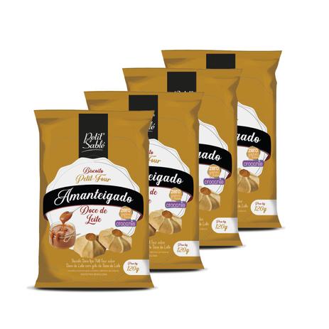 KIT 4x120g Biscoito Amanteigado Doce de Leite Petit Sablé tipo Petit-Four Menor preço em KIT 4x120g Biscoito Amanteigado Doce de Leite Petit Sablé tipo Petit-Four