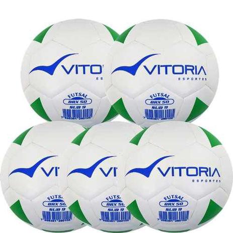 Menor preço em Kit 5 Bolas Futsal Vitoria Brx Max 50 Sub 9 Pré Mirim - Vitoria esportes