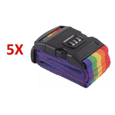 Kit 5 cadeado cinta para fechar malas com codigo fita para bagagem - Batiki Menor preço em Kit 5 cadeado cinta para fechar malas com codigo fita para bagagem - Batiki