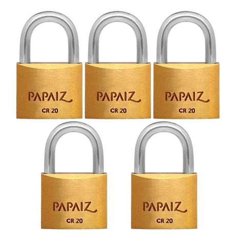 Kit 5 Cadeados 20mm Papaiz Menor preço em Kit 5 Cadeados 20mm Papaiz