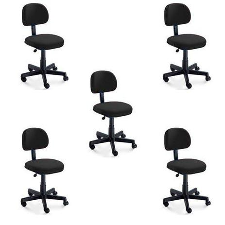 Kit - 5 Cadeiras Secretaria Giratória Para Escritório - Melaninos Menor preço em Kit - 5 Cadeiras Secretaria Giratória Para Escritório - Melaninos