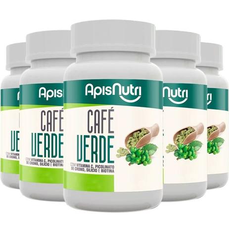 Kit 5 Café Verde Apisnutri 90 comprimidos Menor preço em Kit 5 Café Verde Apisnutri 90 comprimidos