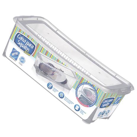 Kit 5 Caixa de Sapato Slim Transparente 1818 Organizador Sapateira Média 36x16x11,5 Cm Arthi Menor preço em Kit 5 Caixa de Sapato Slim Transparente 1818 Organizador Sapateira Média 36x16x11,5 Cm Arthi