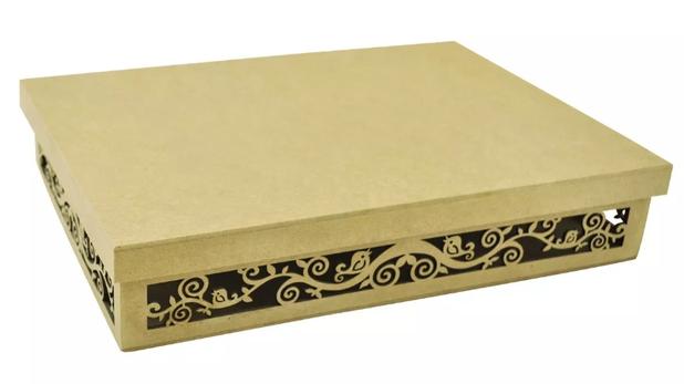 Kit 5 Caixa Retangular Tampa Sapato Arabesco Com Passaro G 33x24x6 Mdf Madeira - Atacadão do artesanato mdf é boa?