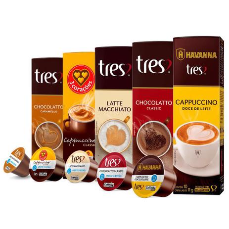 Kit 5 Caixas Bebida Cremosa Três Corações - 50 Cápsulas - Tres Menor preço em Kit 5 Caixas Bebida Cremosa Três Corações - 50 Cápsulas - Tres