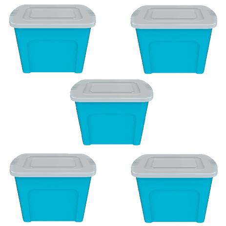 Kit 5 Caixas Organizadoras Decorativas 80 L Azul - Gardenlife Menor preço em Kit 5 Caixas Organizadoras Decorativas 80 L Azul - Gardenlife