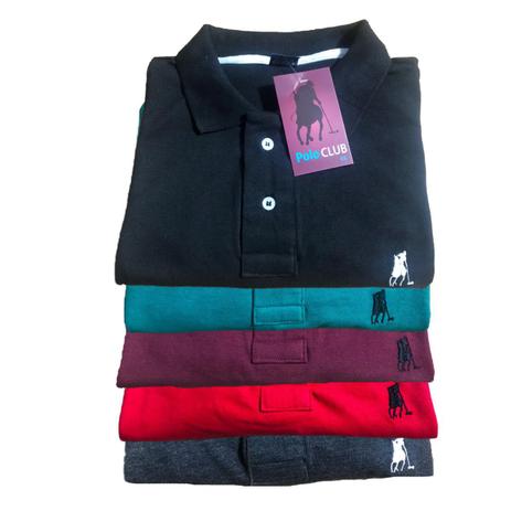 Kit 5 Camisa Gola Polo Masculina Piquet de Algodão - imp Menor preço em Kit 5 Camisa Gola Polo Masculina Piquet de Algodão - imp