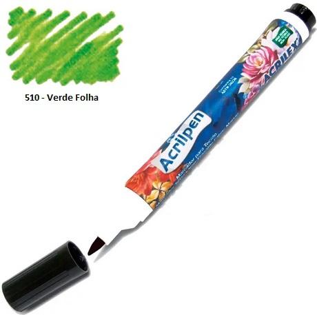 Kit 5 Caneta Marcador para Tecido Acrilpen 510 Verde Folha - Acrilex Menor preço em Kit 5 Caneta Marcador para Tecido Acrilpen 510 Verde Folha - Acrilex