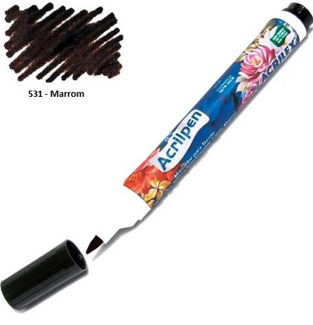 Kit 5 Caneta Marcador para Tecido Acrilpen 531 Marrom - Acrilex Menor preço em Kit 5 Caneta Marcador para Tecido Acrilpen 531 Marrom - Acrilex