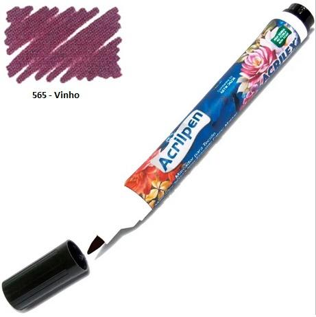 Kit 5 Caneta Marcador para Tecido Acrilpen 565 Vinho - Acrilex Menor preço em Kit 5 Caneta Marcador para Tecido Acrilpen 565 Vinho - Acrilex