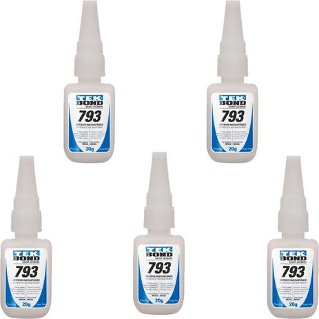 Kit 5 cola adesivo instantâneo 793 multiuso 20g tekbond Menor preço em Kit 5 cola adesivo instantâneo 793 multiuso 20g tekbond