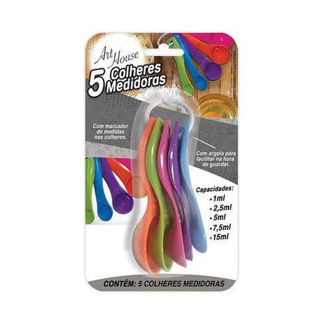 Kit 5 Colheres Medidoras Coloridas Com Argola Art House ZF2901 Menor preço em Kit 5 Colheres Medidoras Coloridas Com Argola Art House ZF2901